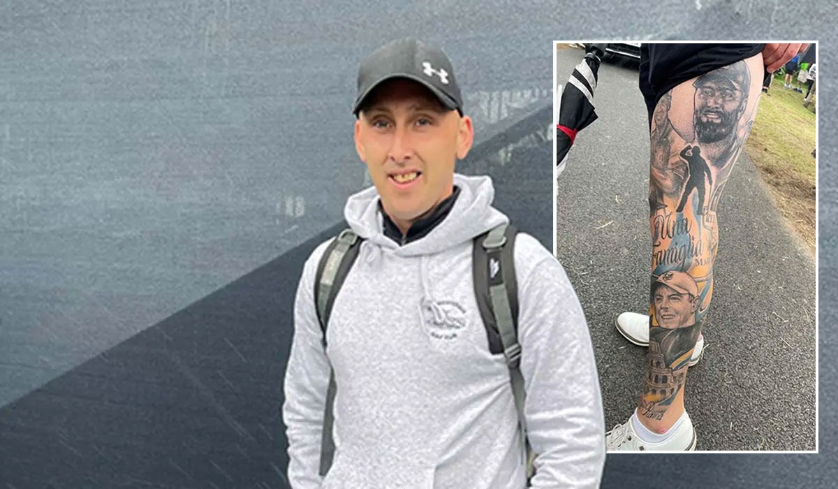 Golf inks...fore-ever: Superfan has heroes tattooed on leg