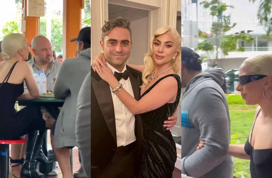 (Video) Lady Gaga & Fiancé Michael Polansky Spotted At Maxwell Food Centre In Singapore