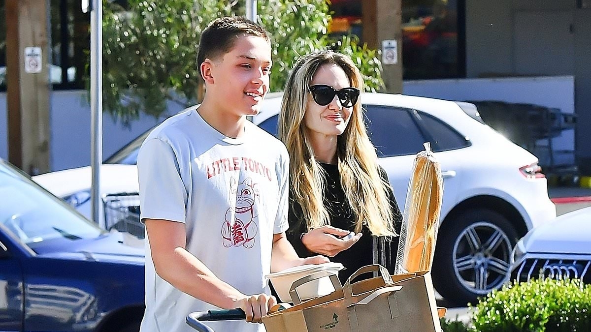 Tall order for grocery run as Angelina Jolie's son Knox has growth spurt