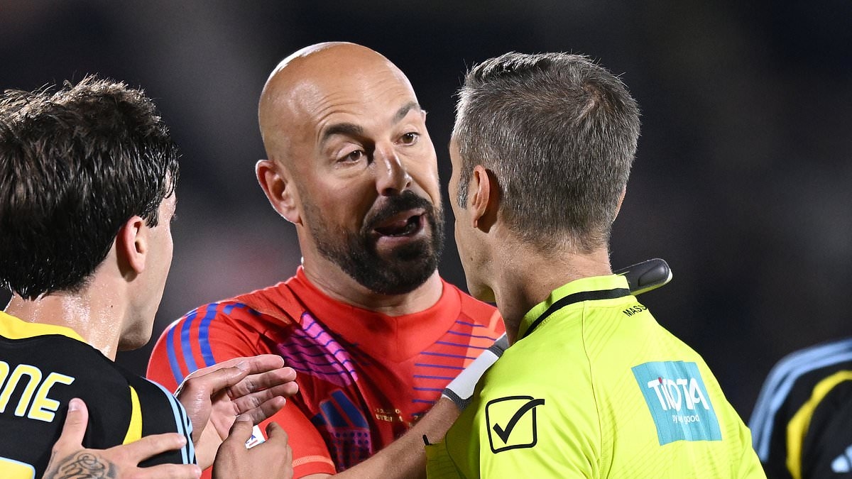 Pepe Reina, 42, endures NIGHTMARE end to his career - as Liverpool legend and World Cup winner is sent off in final game before retirement