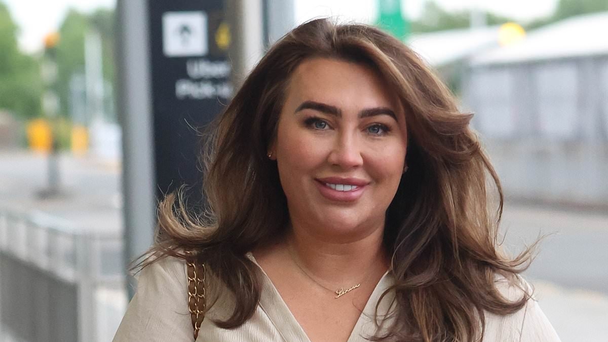 TOWIE star Lauren Goodger arrives at the airport for filming in Portugal after revealing she was terrified to leave daughter Larose for the first time and had to combat her fear of flying