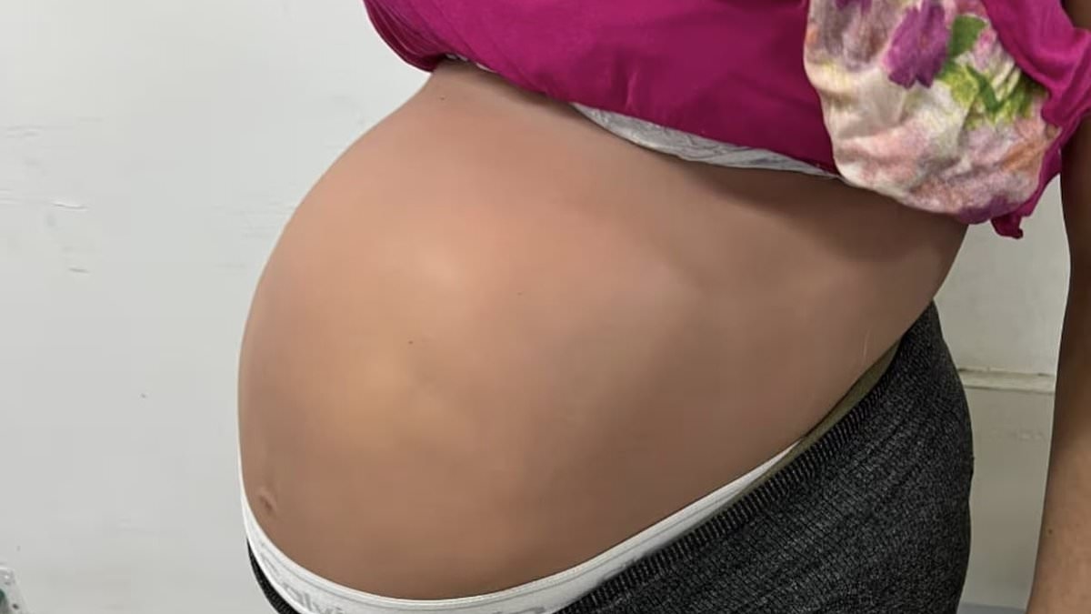 Knocked up then locked up: Woman is caught smuggling drugs in fake baby bump