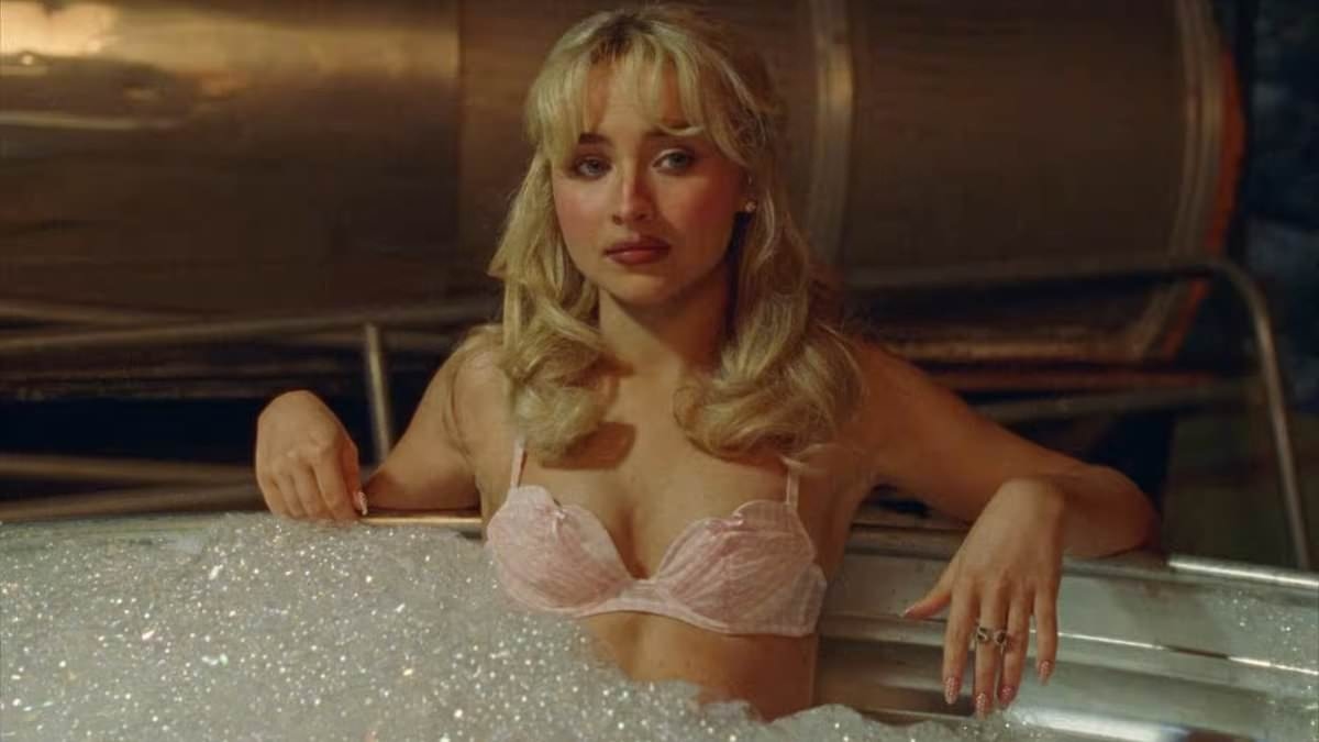 Sabrina Carpenter sends fans wild as she strips down to her underwear for a bath with PIGS as pop star announces new album