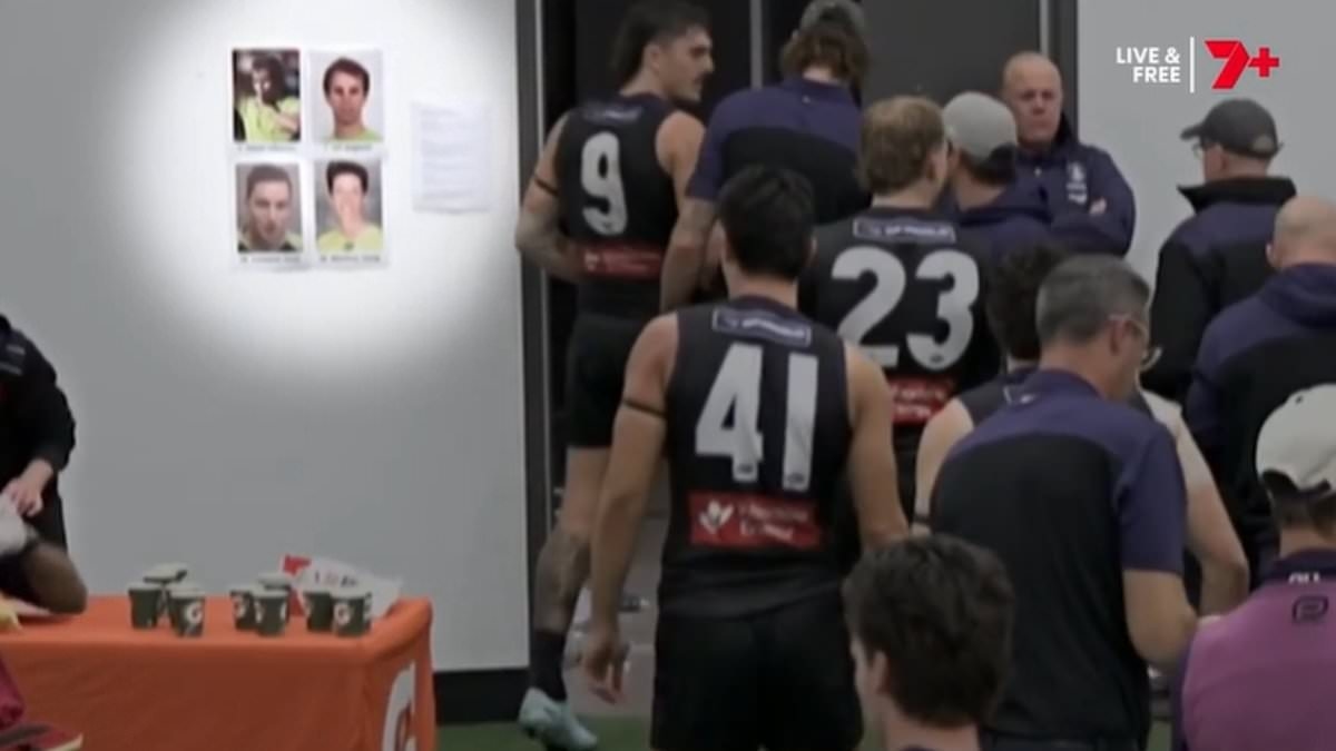 AFL team gets busted putting 'MUG SHOTS' of umpires on the walls of their dressing rooms before games