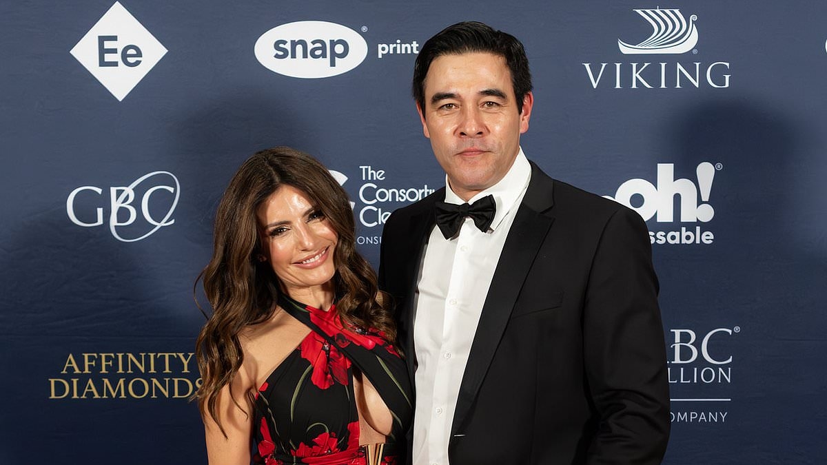 Ada Nicodemou like you have never seen her before! Home and Away star busts out of daring dress as she accompanies partner James Stewart at charity ball