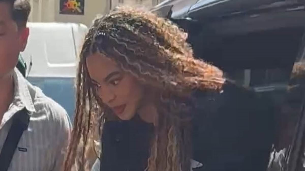 Blue Ivy looks the spitting image of her superstar mom Beyoncé as she arrives in Paris with rapper dad Jay-Z