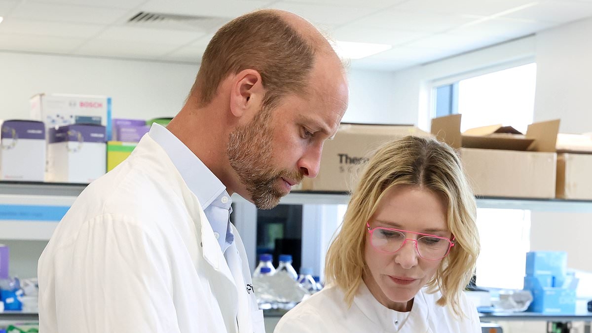 Prince William meets Hollywood royalty in Norfolk as he's joined by Cate Blanchett on visit to Earthshot Prize finalist