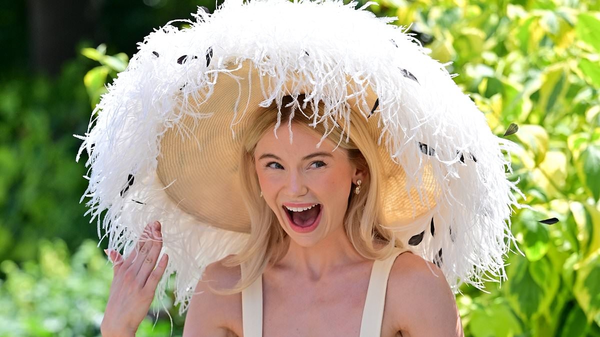 Georgia Toffolo shows off her 'most outrageous Royal Ascot look ever' as she wears HUGE feather hat for day three of the races