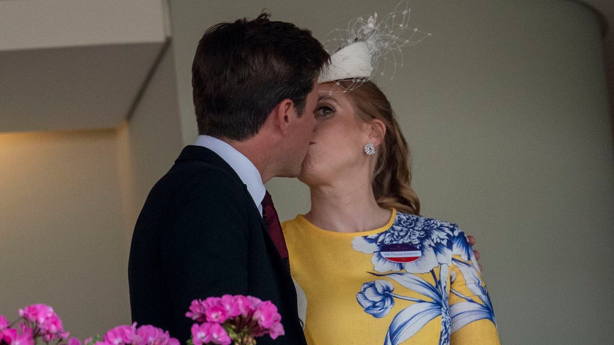 Princess Beatrice shares a rare public kiss with husband Edoardo Mapelli Mozzi as temperatures soar at Royal Ascot