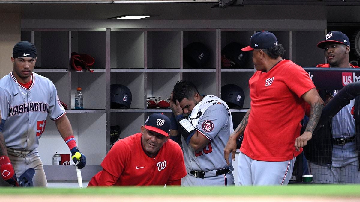 Frightening moment MLB star Keibert Ruiz is rushed to hospital after being struck in head by foul ball