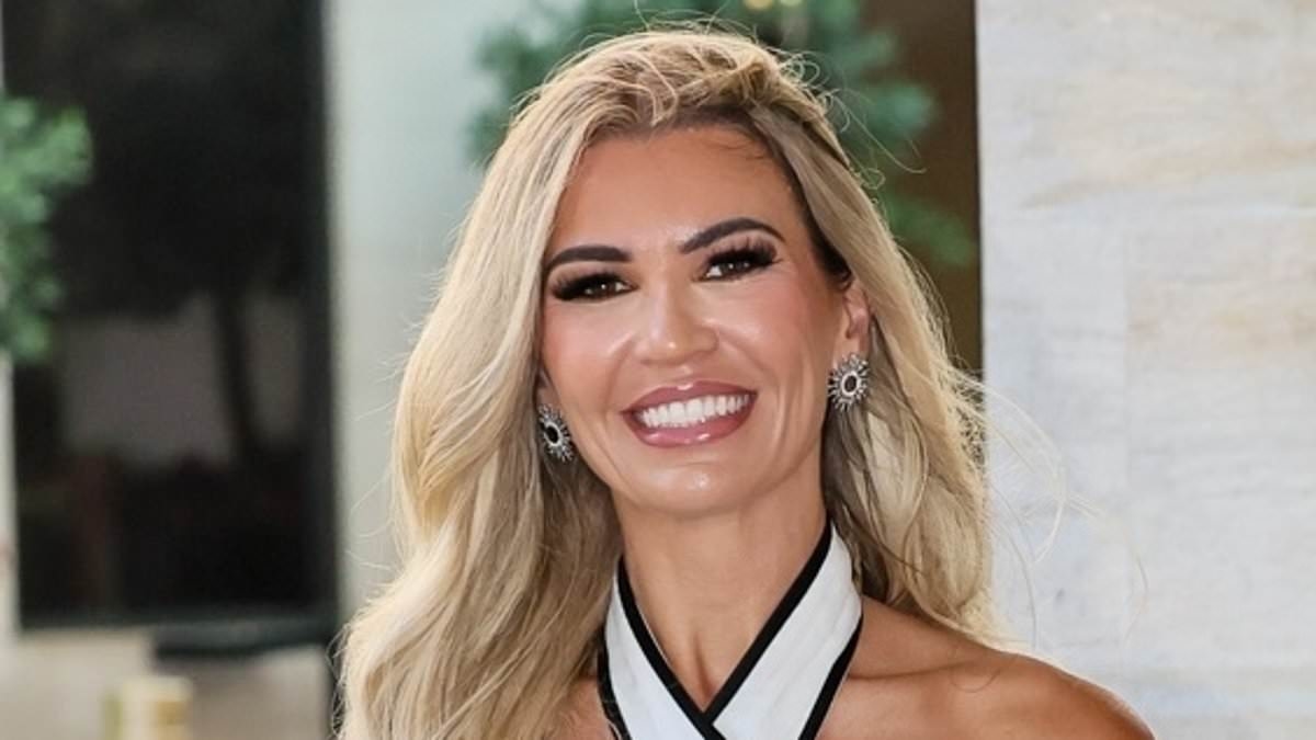 Christine McGuinness puts on a VERY leggy display in a ruffled mini skirt and matching crop top as she arrives at the annual TRIC Awards
