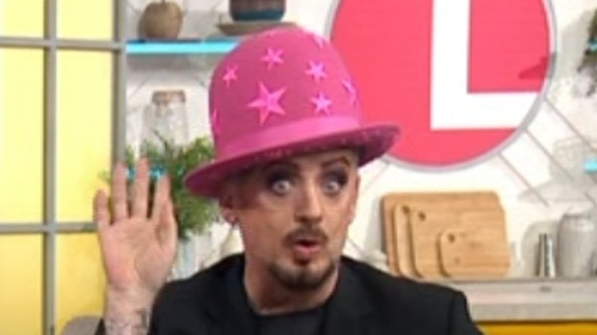 Boy George sends defiant three-word message to 'very disappointing' JK Rowling live on Lorraine - jeering 'I bet she's watching now' after vicious trans row