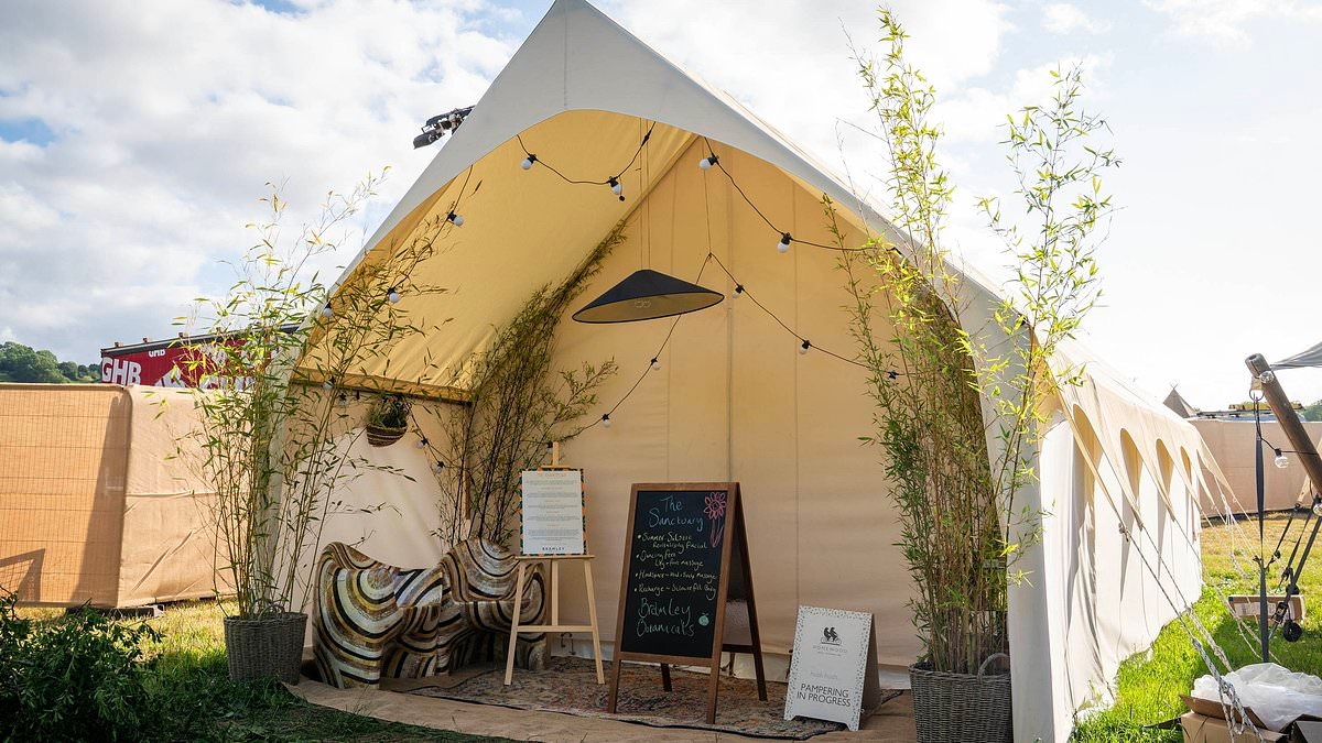 Glasto in style! The £28,999 tipi for glamorous festival goers with helicopters (to avoid the pesky traffic), cutting edge wellness space and IV infusions