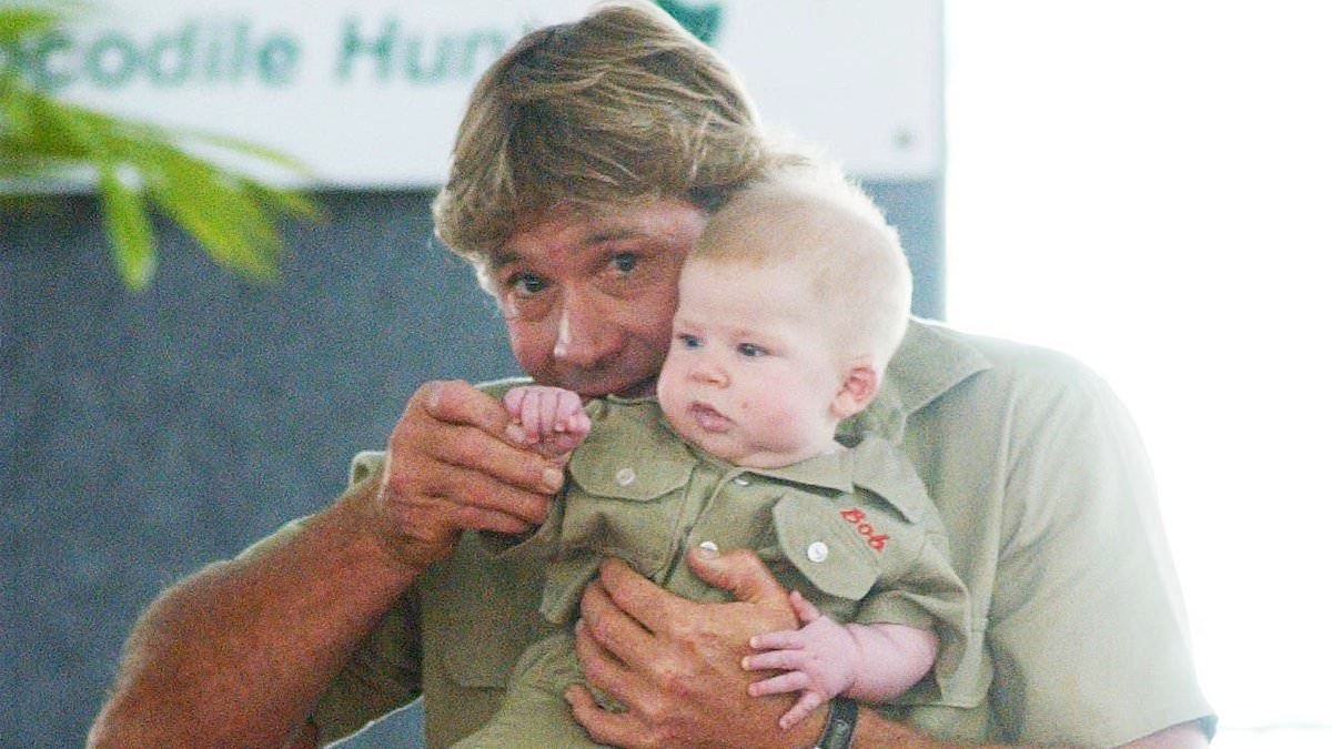 Robert Irwin gets visibly emotional as he watches forgotten footage of his late father Steve: 'He is my superhero'