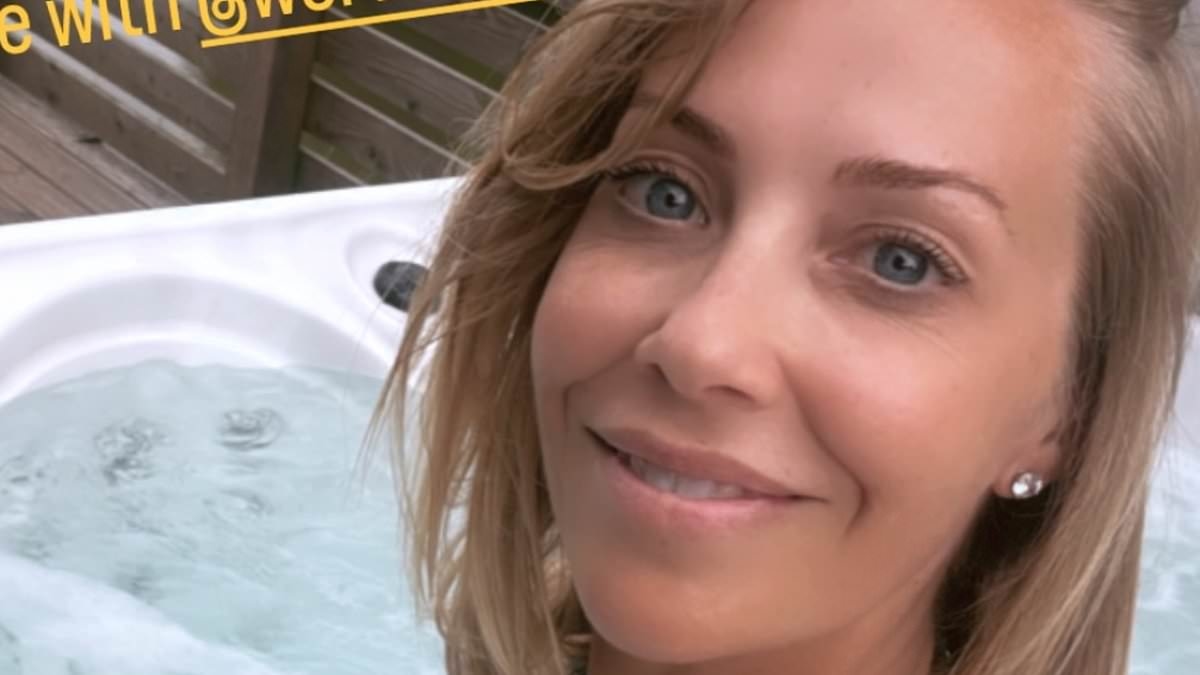 A Place In The Sun's Laura Hamilton, 43, stuns in a blue bikini as she unwinds in a hot tub after attending a trading event in Birmingham