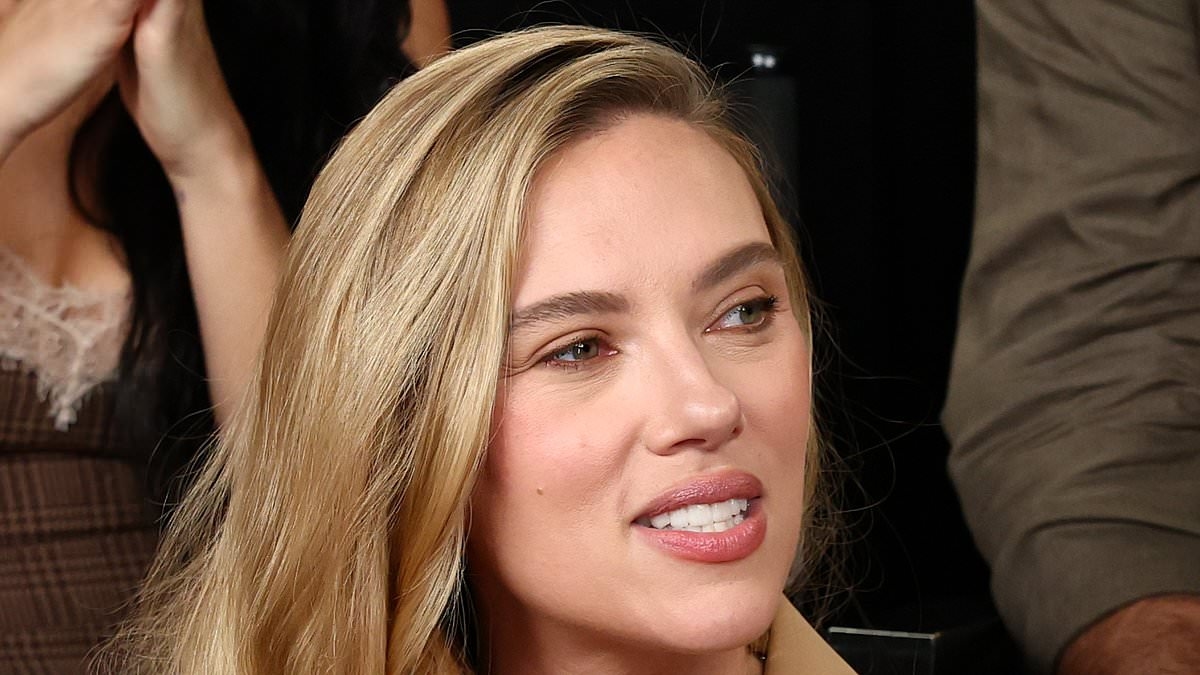 Scarlett Johansson cuts a chic figure in a beige two-piece as she joins Jonathan Bailey and her Jurassic World Rebirth co-stars on The Julia Cunningham Show