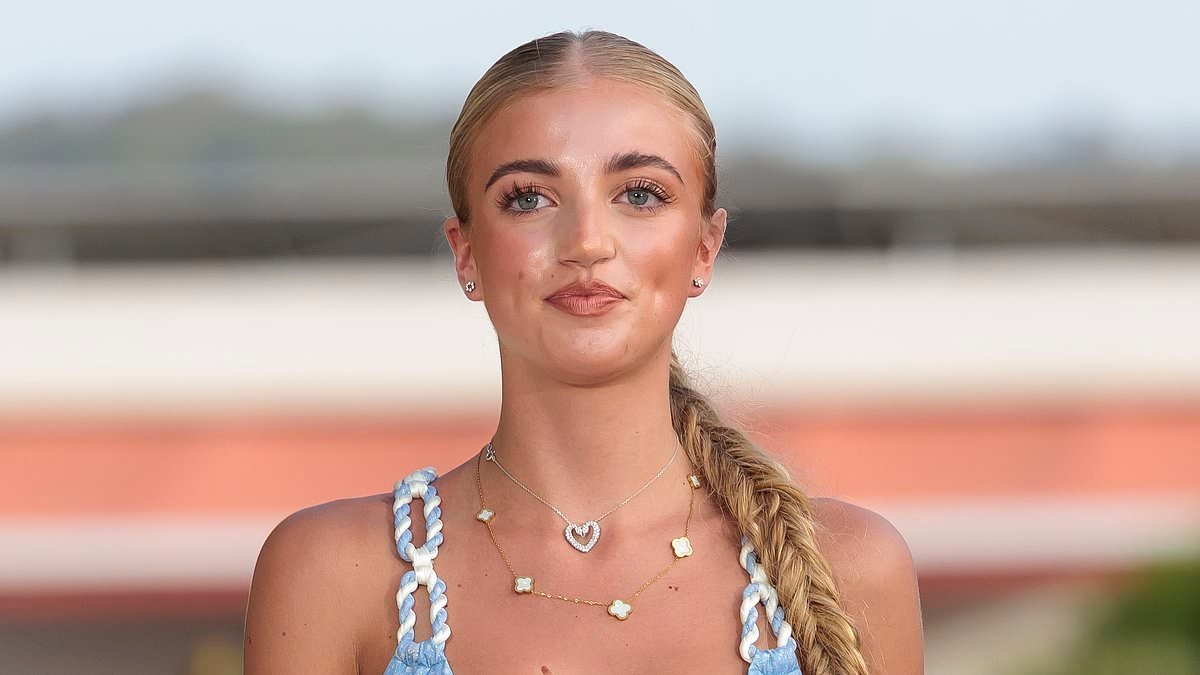 Princess Andre makes runway debut on catwalk at Ibiza Fashion Festival in a blue two-piece before mum Katie jetted to island for week of partying