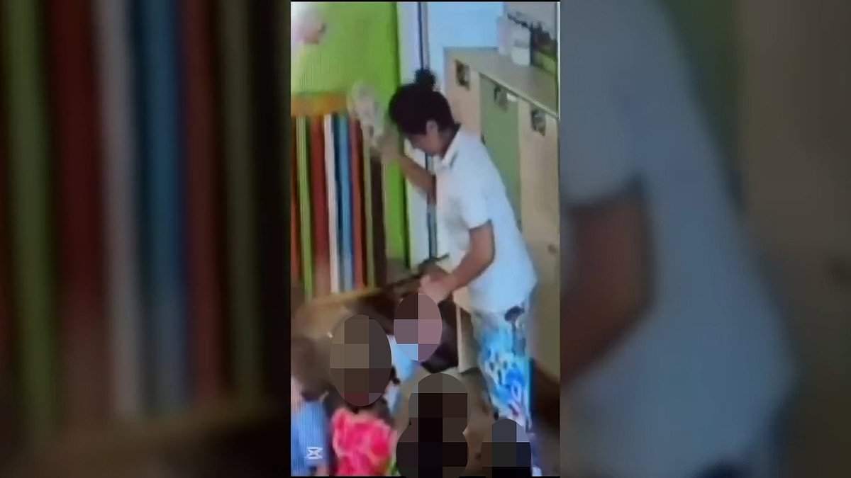 Nursery teacher 'who made one child's hair fall out due to physical abuse' is caught on CCTV hitting and slapping two-year-olds, prompting police investigation