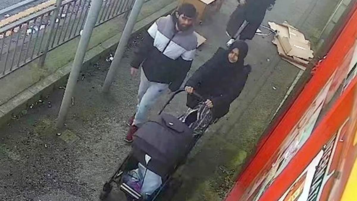 Chilling moment 'jealous' YouTuber stalks his wife to domestic abuse shelter before brutally stabbing her to death as she pushed their son in pram - as he's convicted of her murder