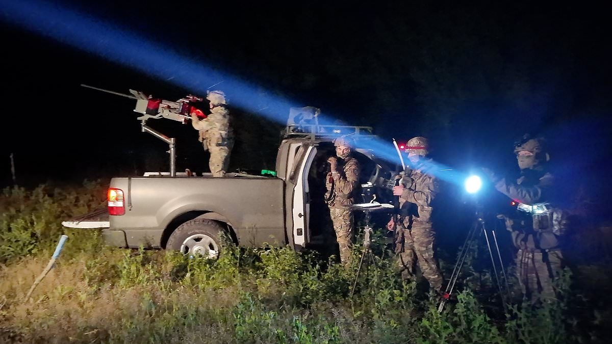 The pastry chef, lawyer and fast food boss shooting down Putin's drones with a WWI-era machine gun mounted on a truck from Leeds