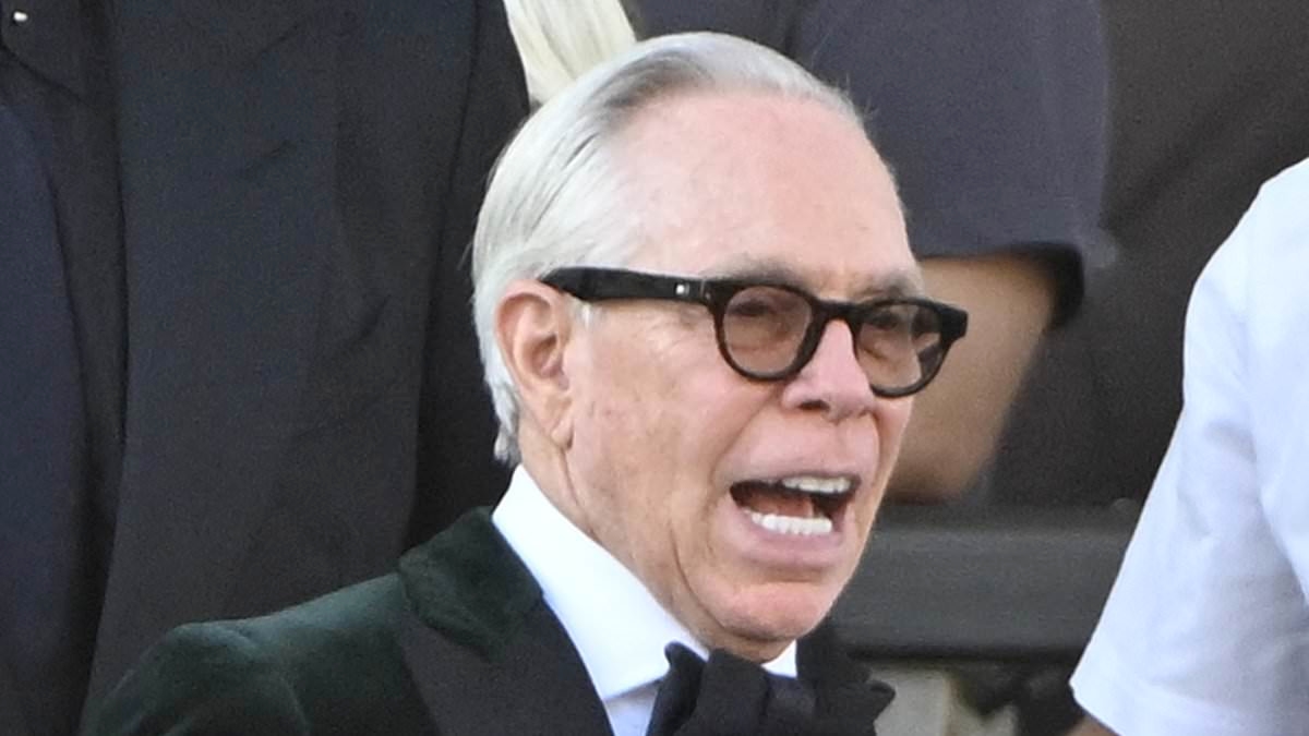 EXCLUSIVE Tommy Hilfiger takes a TUMBLE at Bezos wedding as lip reader reveals smirking Tom Brady's reaction