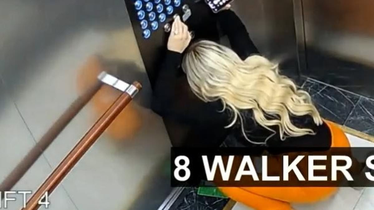 Chilling CCTV reveals moment slain gangster's wife desperately presses elevator buttons after her husband was peppered with eight bullets in an underground carpark