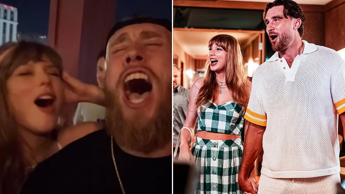 Travis Kelce and George Kittle belt out 'Love Story' with Taylor Swift in fresh clip that sends fans into meltdown