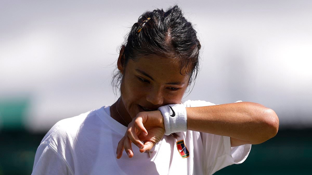 Emma Raducanu declares she's ready to EMBRACE the UK heatwave - with temperatures at Wimbledon soaring to 34 degrees Celsius on Melting Monday