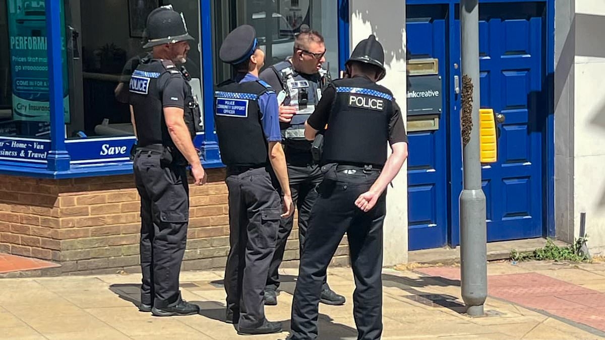 Hot Buzz! Police are ridiculed after sending team of officers to deal with a swarm of bees