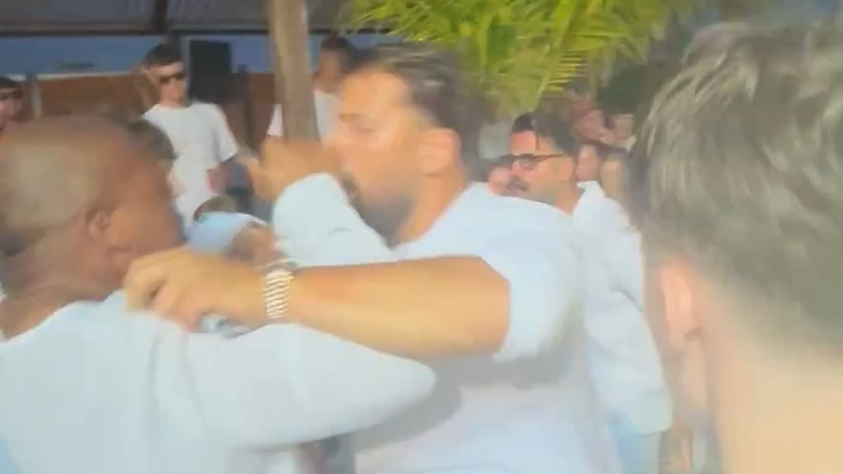 Shocking moment mass brawl breaks out at nightspot on Greek holiday island of Zante