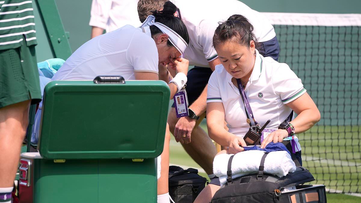 BREAKING NEWS Two-time Wimbledon finalist retires in tears after having her blood pressure and vitals taken on court