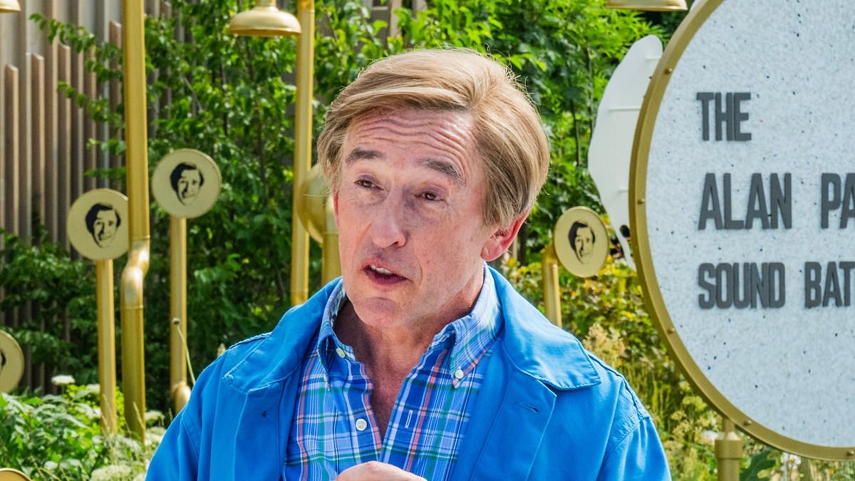 Steve Coogan reprises Alan Partridge alter-ego while opening his own SOUND BATH as he joins Charlotte Hawkins and Anthea Turner at Hampton Court Palace Garden Festival