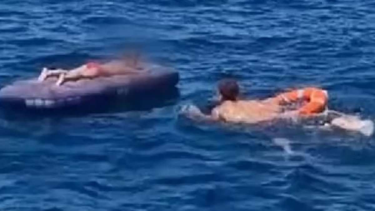 Boy, five, and his grandmother are blown two miles out to sea on a lilo after she rushed to help him and was unable to swim them back to shore