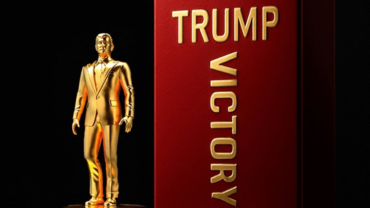 Fox News host bewildered by Trump's new perfume launch featuring a gold statue of himself