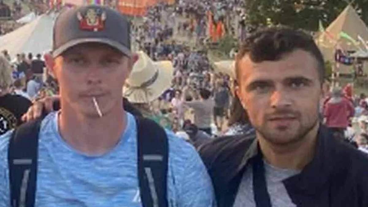 Men accused of shooting prison officer dead in 'revenge' for exposing affair with guard are pictured at Glastonbury