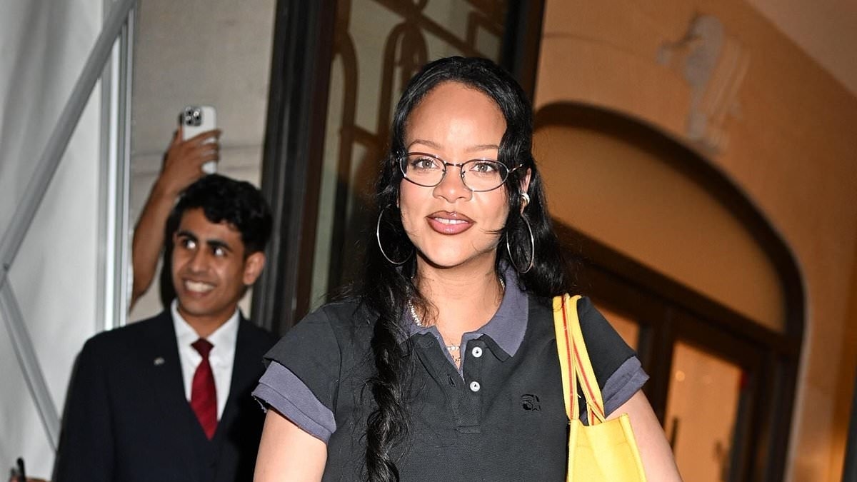 Rihanna is ever the doting mother as she steps out hand-in-hand with son Riot, 23 months, while baring her baby bump in Paris - after A$AP Rocky let slip gender of their third child