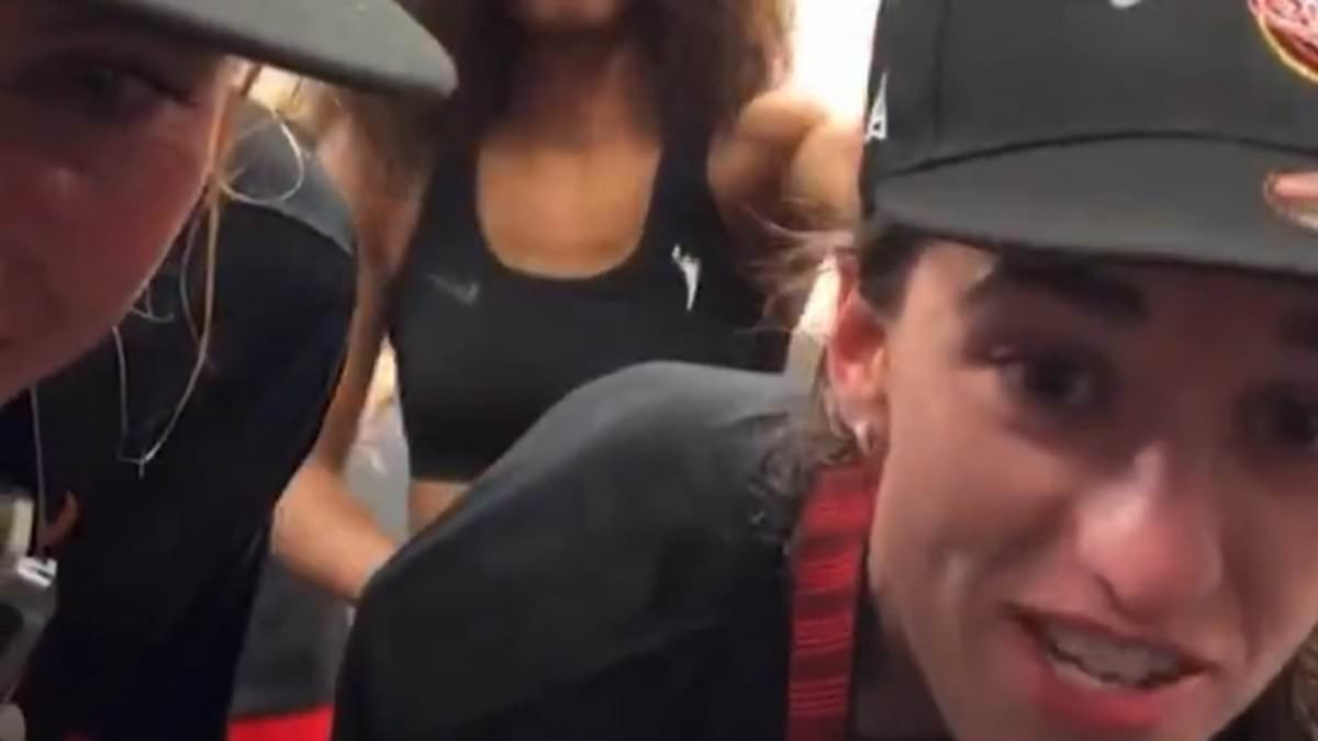 Caitlin Clark is shocked as teammate performs lewd sexual act on her during locker-room live stream