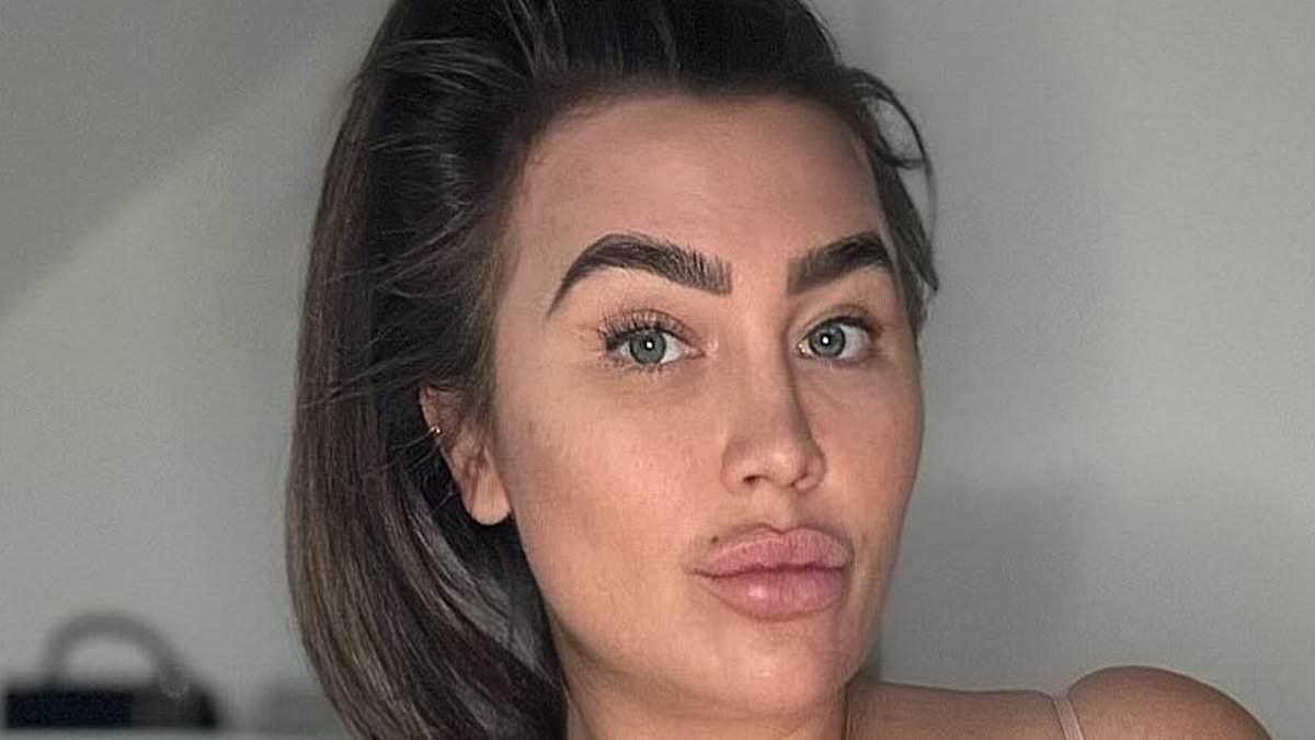 Lauren Goodger shows off her surgically-enhanced curves in a tiny black bikini after revealing plans to have her BBL removed because plastic surgery 'ruined her looks'