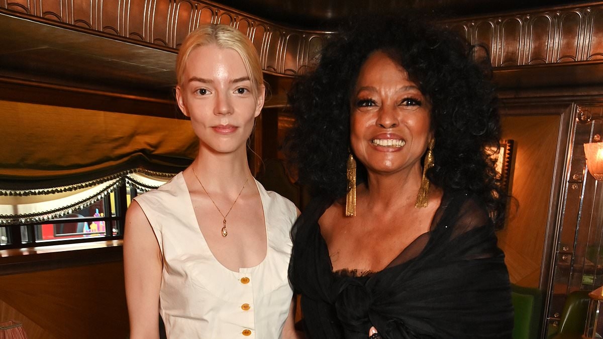Anya Taylor-Joy looks effortlessly chic in a red gingham skirt as she joins glam Diana Ross and her son Evan at a cocktail reception hosted by the music legend's family