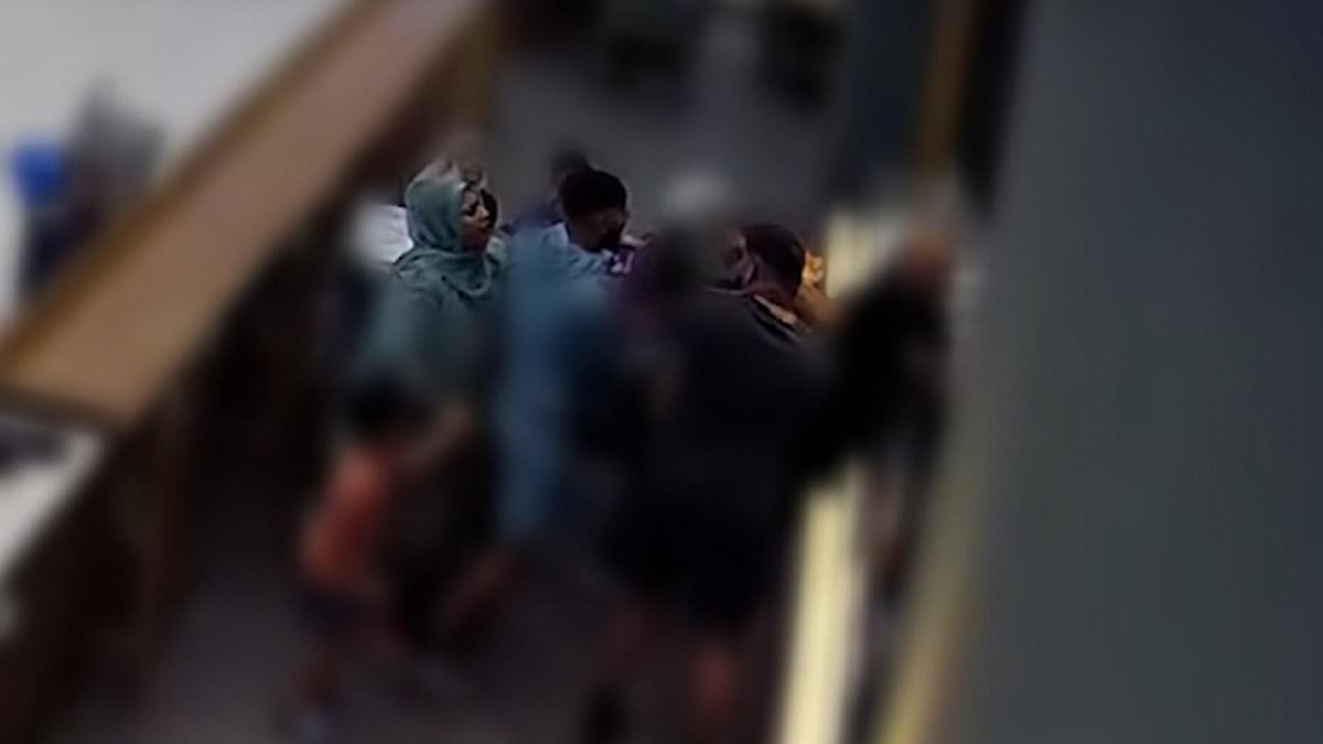 The headbutt 'that sparked Manchester Airport brawl': Jury is shown moment 'brother attacks man in Starbucks before pair assaulted police who came to arrest them'