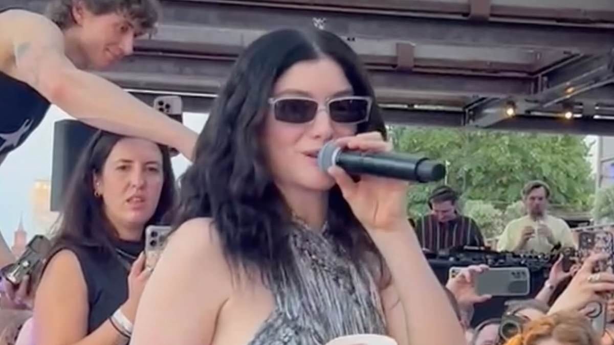 Lorde surprises fans at album release party in Berlin as she performs to a small group after raising eyebrows with cover artwork