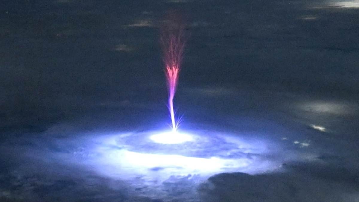 Now that's a sprite for sore eyes! Nasa astronaut captures rare electrical event from above the clouds in stunning image