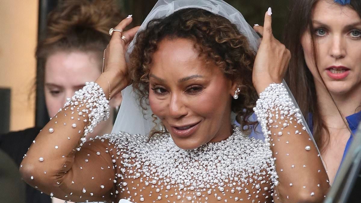 EXCLUSIVE The special meaning behind Mel B's wedding dress revealed as she shuns her trademark leopard print for traditional bridal gown