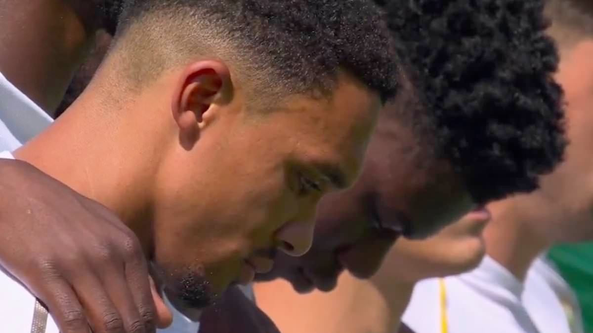 Trent Alexander-Arnold fights back tears as Real Madrid star joins tribute to his former Liverpool team-mate Diogo Jota after forward's tragic death at 28