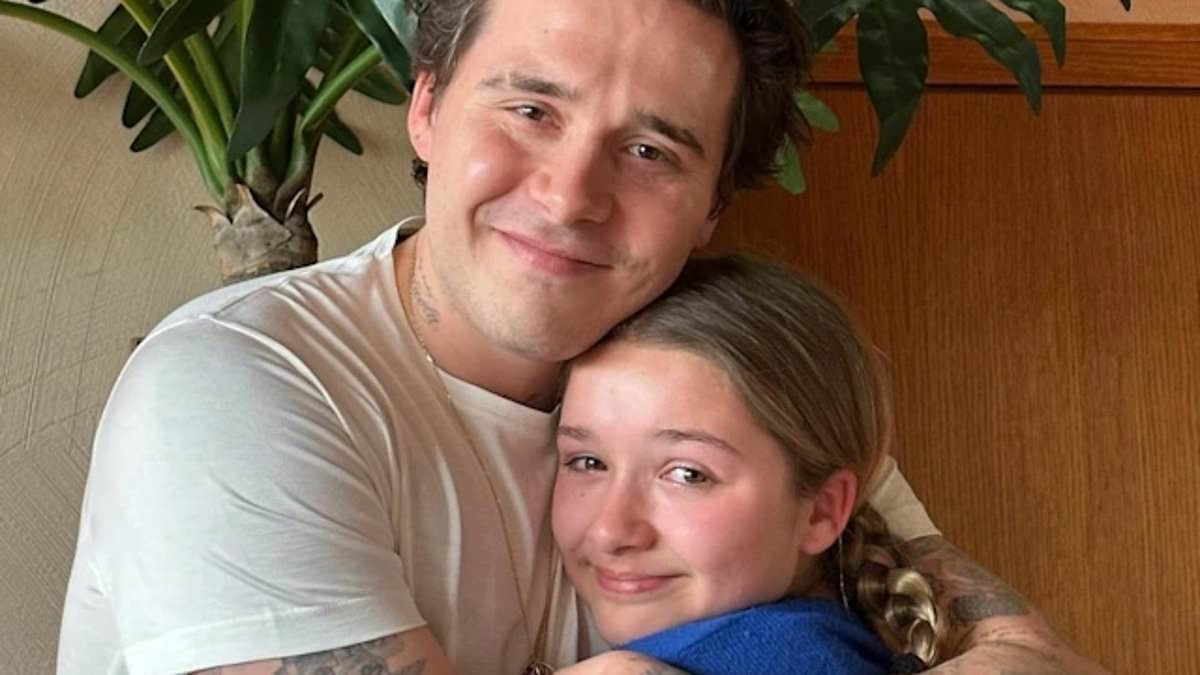 Brooklyn Beckham risks damaging his 'close bond' with sister Harper after escalating family feud casts a shadow over her 14th birthday celebrations - and leaves his attendance in doubt