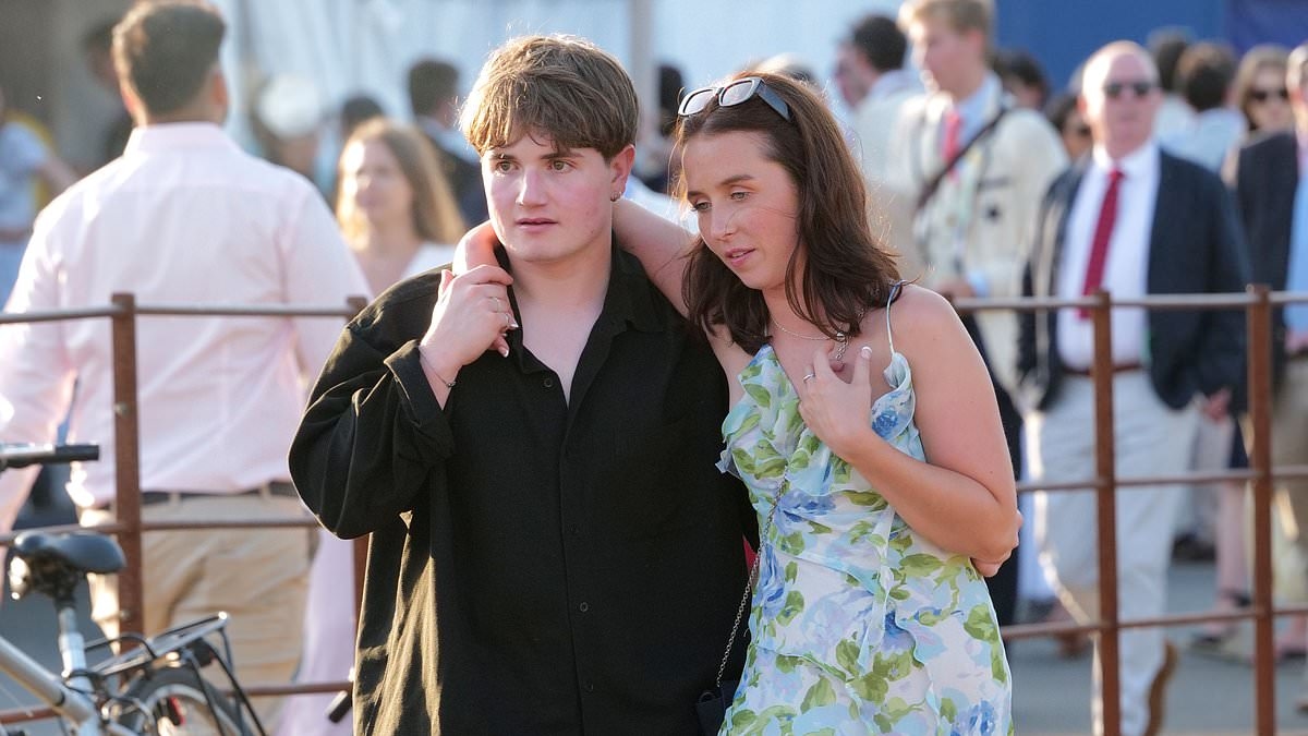 Off their boat races! Revellers at Henley Regatta look a little worse for wear after hours of drinking and hot weather