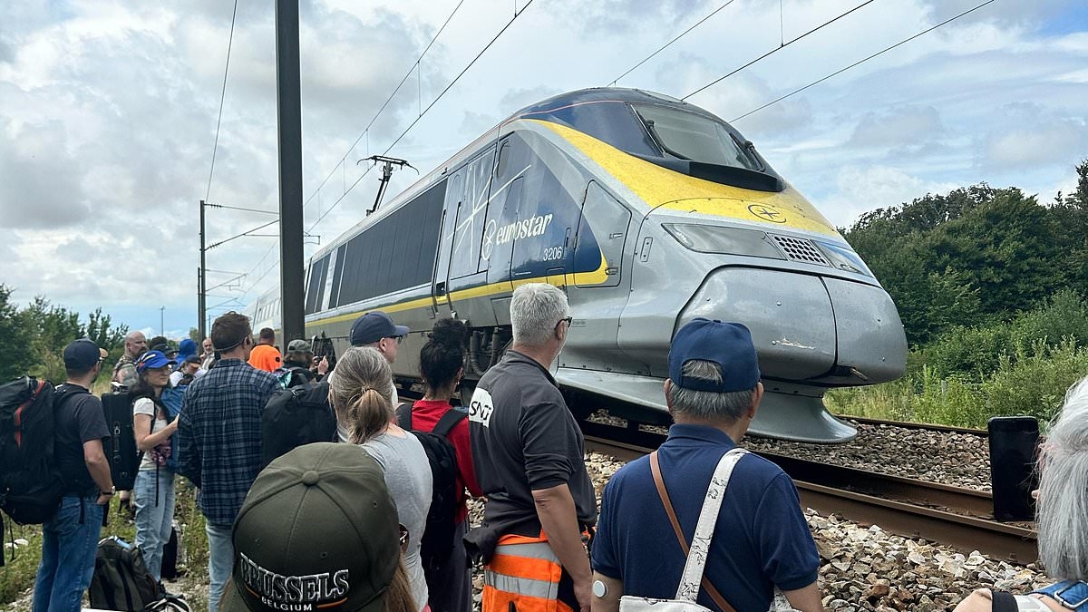 EXCLUSIVE Dozens of passengers evacuated from London-bound Eurostar train after 'nine-hour wait': Woman tells of 'overflowing toilets', staff offering Kit Kats as meals and overheating travellers 'stealing water'
