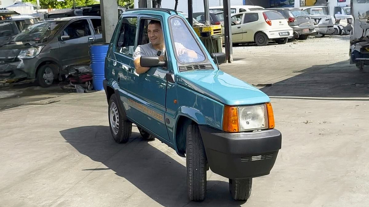 World's NARROWEST car is unveiled: Ultra-slim Fiat Panda is just 20 inches wide - and is fully functional (if you can fit in it!)