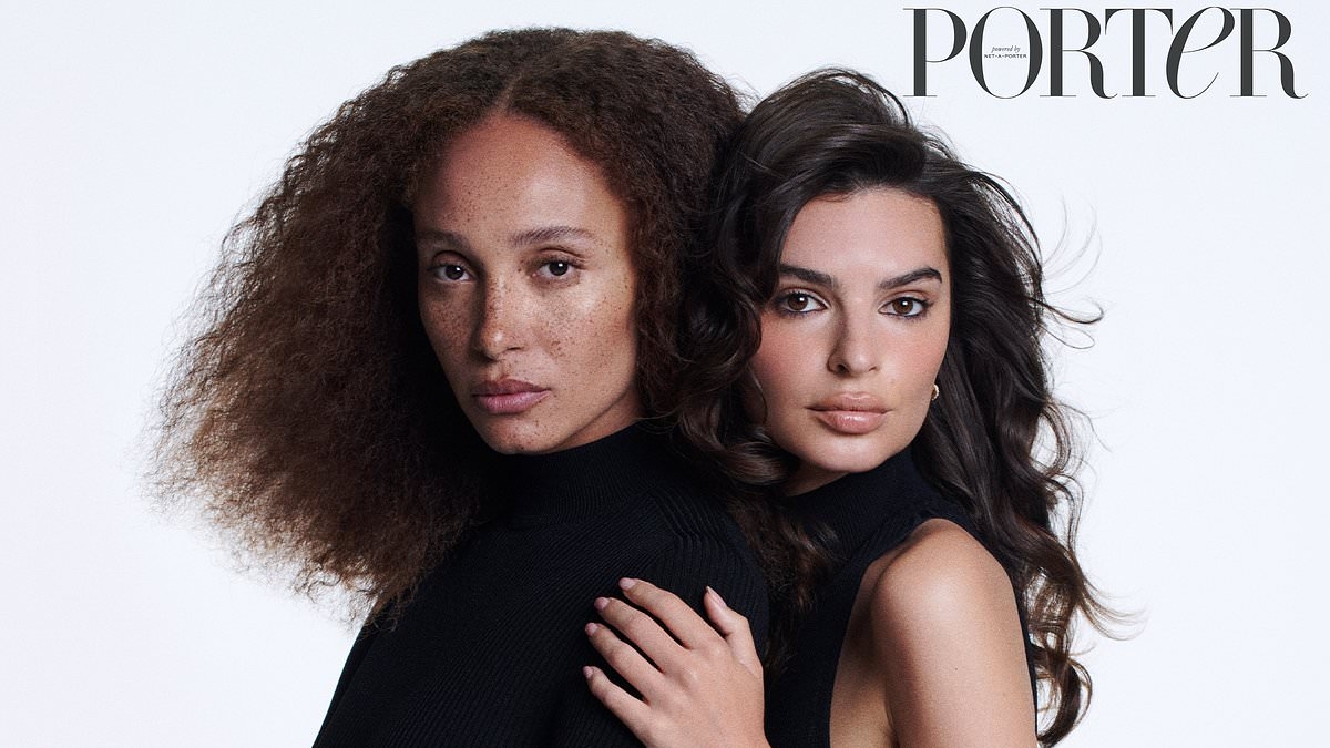 Adwoa Aboah reveals she was secretly pregnant while filming sex scenes in Lena Dunham's new series Too Much - as she poses with co-star Emily Ratajkowski in sexy shoot