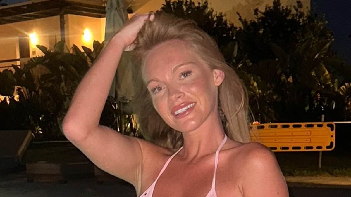 Paul Hollywood's ex-girlfriend Summer Monteys-Fullam shows off her toned figure in a bright orange bikini as she jets off to Greece